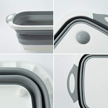 Load image into Gallery viewer, 098 Foldable Chopping Board, Dish Rack, Washing Bowl & Draining Basket, 3in1 Multi-Function