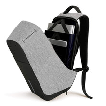 Load image into Gallery viewer, 1208 Smart Grey Laptop Backpack with USB Plug Charging Port