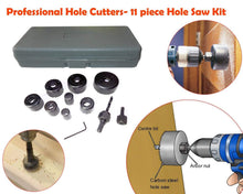 Load image into Gallery viewer, Your Brand Professional 11 Pieces Hole Saw Cutter Set Cutting Tool with 24 Pieces T Spanner Socket Set