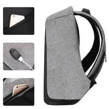 Load image into Gallery viewer, 1208 Smart Grey Laptop Backpack with USB Plug Charging Port