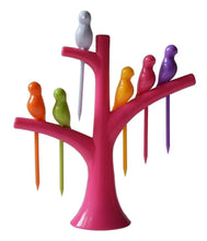 Load image into Gallery viewer, Your Brand Fancy Bird Table Fork with Stand for Eating Fruits - Pack of 6