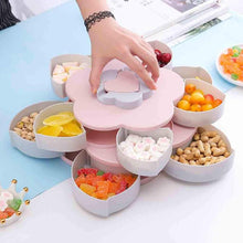 Load image into Gallery viewer, 758 Maitri Double Layer Rotary Storage Box Flower Design Wedding Snack 10 Grid Candy Box
