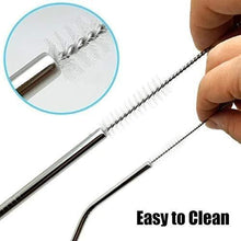 Load image into Gallery viewer, Your Brand Food Grade Silicone Straws(4pc) &amp; Straw Cleaning Brush(1pc)
