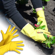 Load image into Gallery viewer, 662 - Flock line Reusable Rubber Hand Gloves (Yellow 2 tone) - 1pc

