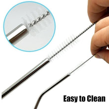 Load image into Gallery viewer, Your Brand Food Grade Silicone Straws(4pc), Stainless Steel Straws(4pc) &amp; Straw Cleaning Brush(2pc)
