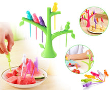 Load image into Gallery viewer, Your Brand Plastic Fancy Bird Cutlery Fork Set with Stand for Kids - Pack of 2
