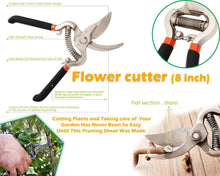 Load image into Gallery viewer, DeoDap Gardening Tools - Flover Cutter &amp; Garden Tool Wooden Handle (3pcs-Hand Cultivator, Small Trowel, Garden Fork)
