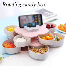 Load image into Gallery viewer, 758 Maitri Double Layer Rotary Storage Box Flower Design Wedding Snack 10 Grid Candy Box
